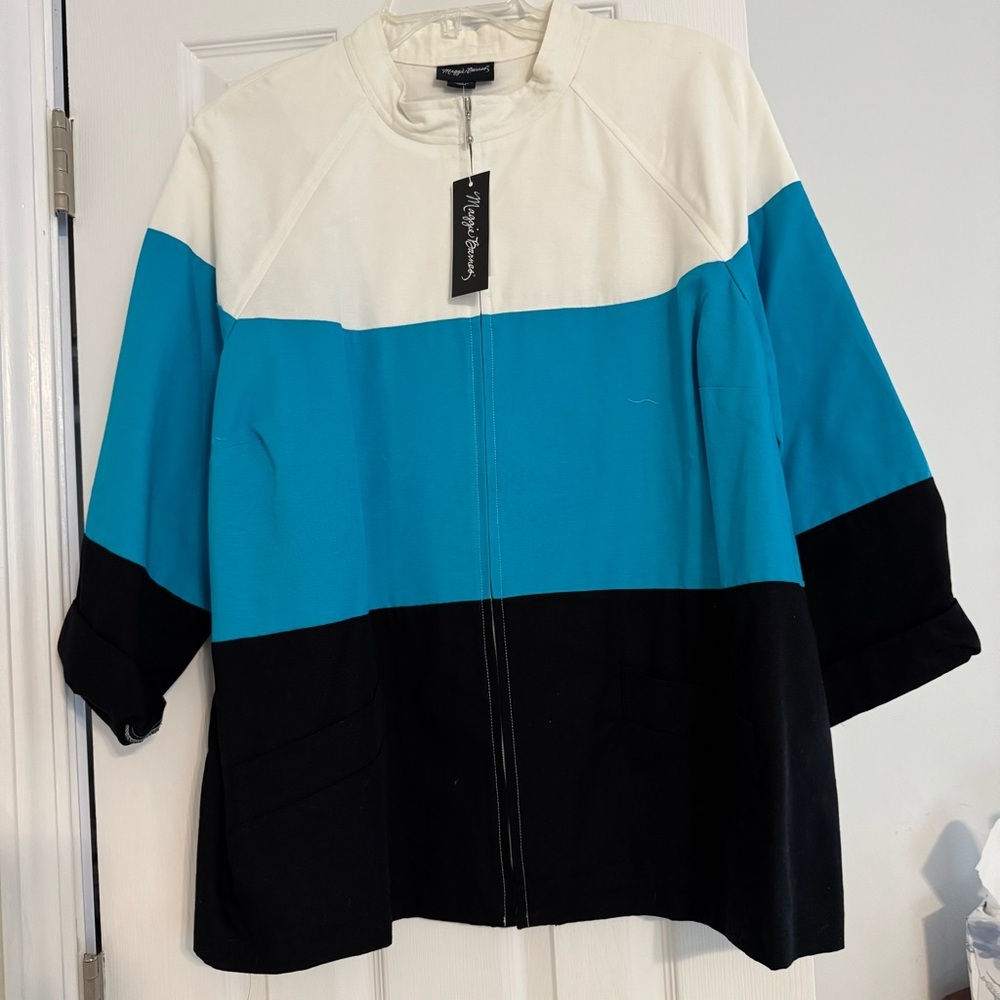 Maggie Barnes tri color plus‎ size jacket
